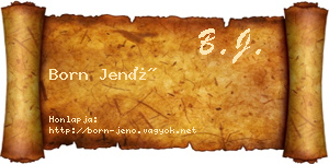 Born Jenő névjegykártya